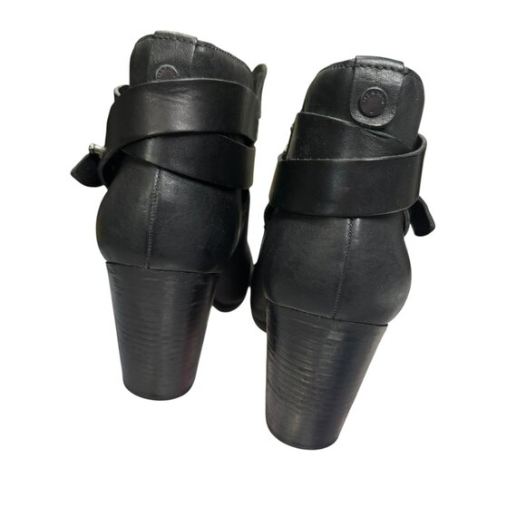 Rag & Bone Harrow Black Leather Ankle Boots | Size EU 40 -US 9.5 | Made in Italy - Picture 6 of 10